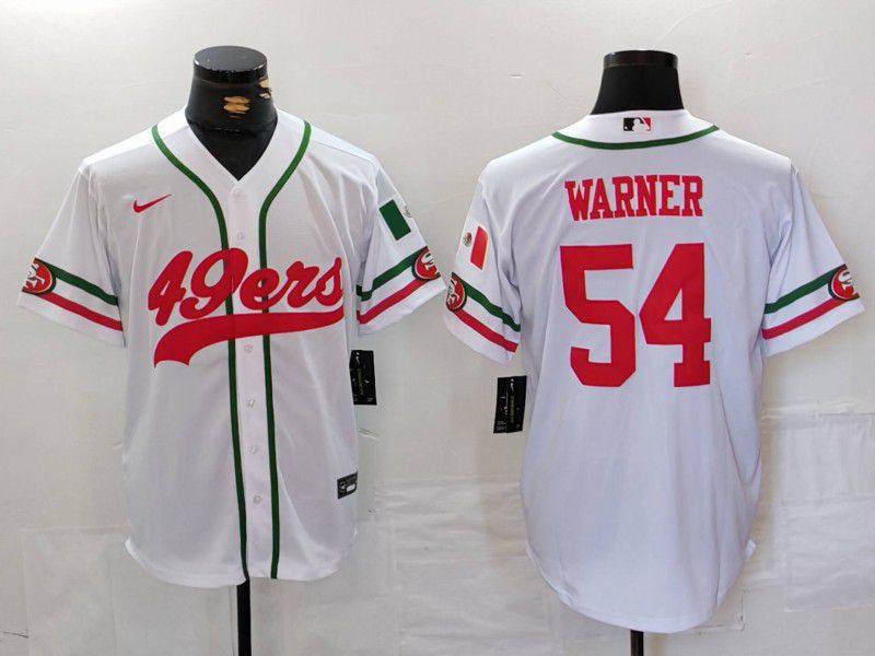 Men San Francisco 49ers #54 Warner White Joint Name 2024 Nike Limited NFL Jersey style 2